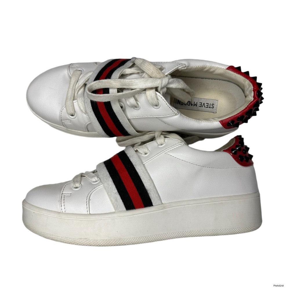 Steve Madden white platform studded spikes sneakers size 9